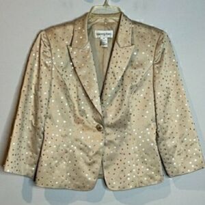 🌺 Y2K Bloomingdales sequin beaded satin blazer jacket